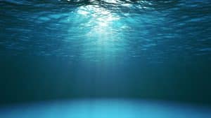 Dark blue ocean surface seen from underwater