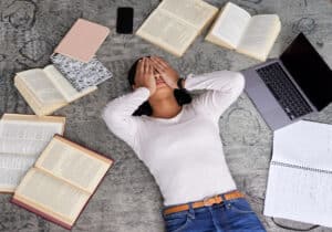 overwhelmed college student