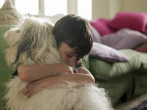 child and dog